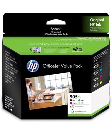 HP Ink 905XL Value Pack CMYK